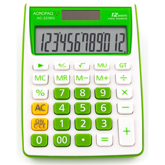 Picture of ACROPAQ AC2236V - Desktop size calculator 12 digits Green