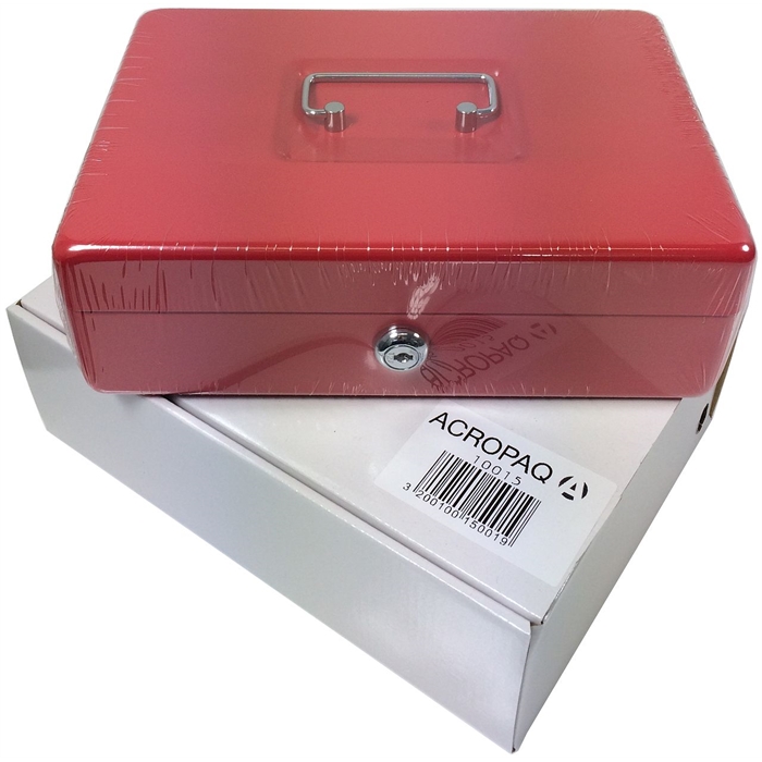 Image de ACROPAQ AG250R - Premium Coffret caisse à monnaie 250x185x80mm Rouge