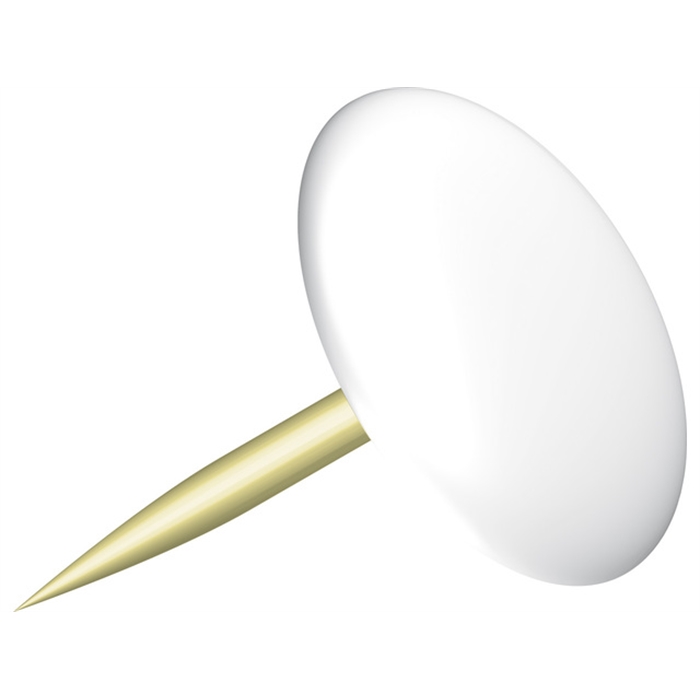 Image de Punaises Alco tête plastique blanche 9,5mm boîte de 100