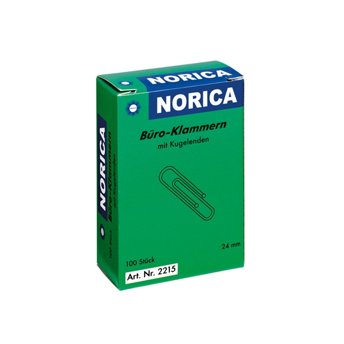 Afbeelding van paperclips Norica 24mm verzinkt met kogeleind doos a 100    stuks