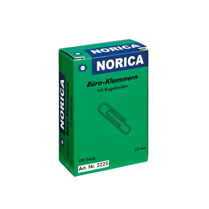 Afbeelding van paperclips Norica 32mm verzinkt met kogeleind doos a 100    stuks