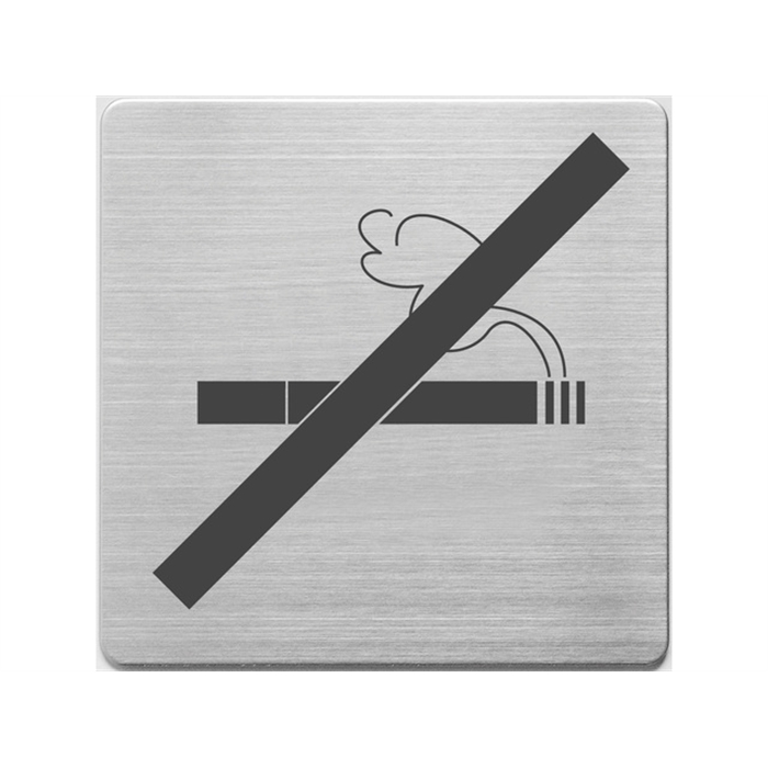 Afbeelding van pictogram Alco RVS 90x90x1mm - niet roken -