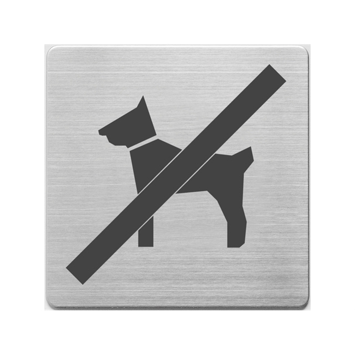 Afbeelding van pictogram Alco RVS 90x90x1mm - hond niet toegestaan -