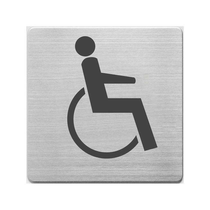 Afbeelding van pictogram Alco RVS 90x90x1mm - WC gehandicapten -