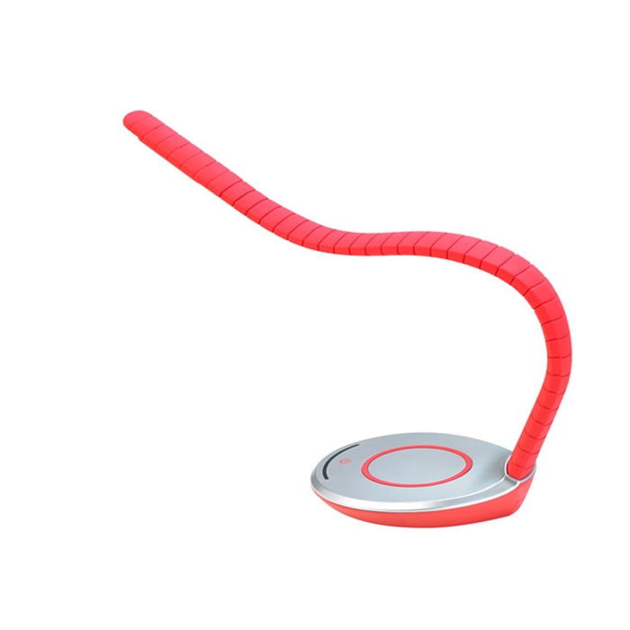 Afbeelding van bureaulamp LED Alco rood met flexibele arm en USB poort