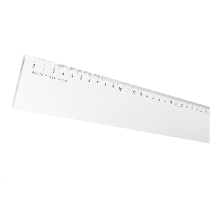 Afbeelding van ARISTO AR-1434 - Liniaal, 40 cm, mm-schaalverdeling, schuine kant, Plexiglas®, Transparant