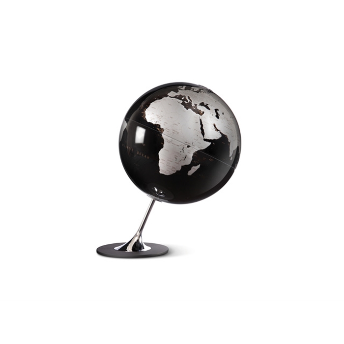 Afbeelding van ATMOSPHERE NR-0324AGYN-GB - Wereldbol Anglo Black, Ø 25 cm, voet in metaal en chroom, Engels