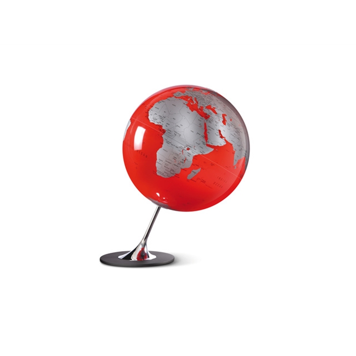Afbeelding van ATMOSPHERE NR-0324AGYR-GB - Wereldbol Anglo Red, Ø 25 cm, voet in metaal en chroom, Engels