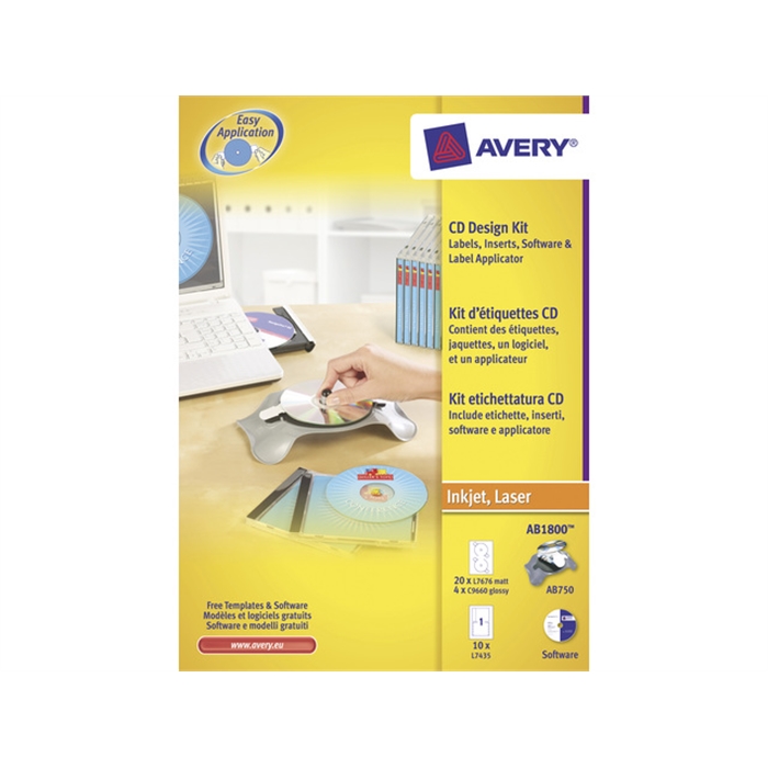 Image de AVERY AV-AB1800 - Kit de démarrage étiquetage CD