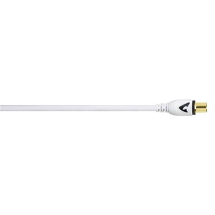 Image de AVINITY 127025 - Câble d'antenne, fiche coaxiale-connecteur coaxial, 100 dB, 1,5 m, Blanc
