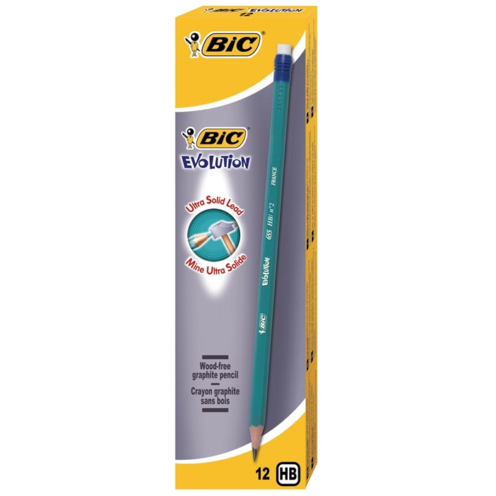 Image de 12x BIC Conté crayon ECOlutions Evolution avec gomme