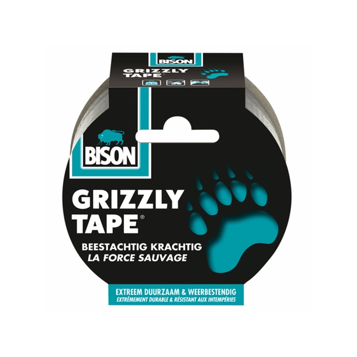 Afbeelding van *Bison Grizzly tape zilver rol10m
