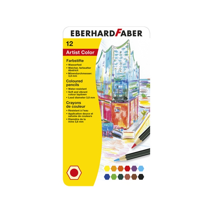 Image de Crayons de couleur Eberhard Faber étui métallique de 12     pièces