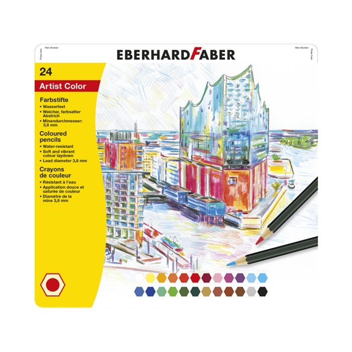 Image de Crayons de couleur Eberhard Faber étui métallique de 24     pièces