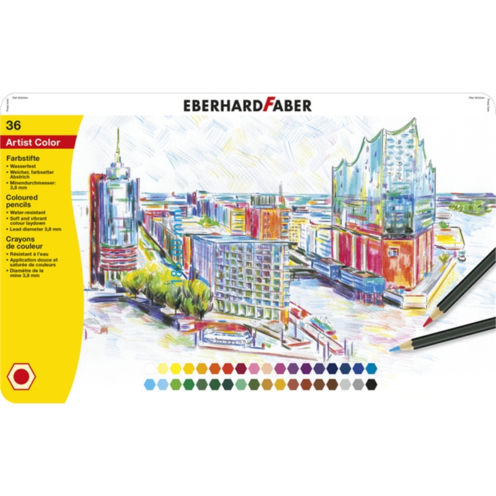 Image de Crayons de couleur Eberhard Faber étui métallique de 36     pièces