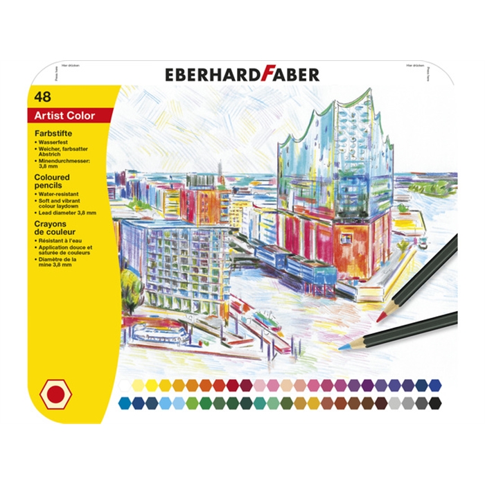 Image de Crayons de couleur Eberhard Faber étui métallique de 48     pièces