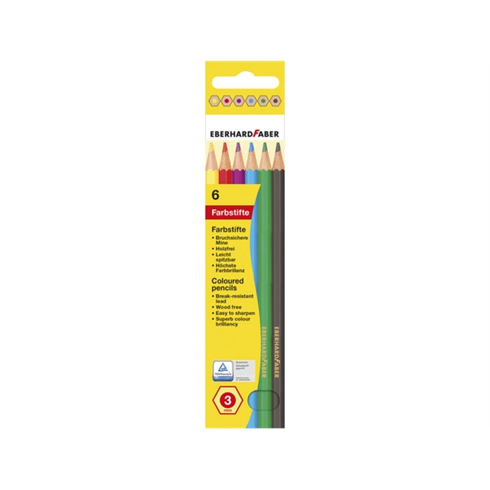 Image de Etui crayons de couleur carton 17,5 cm étui 6 pces couleurs ass.