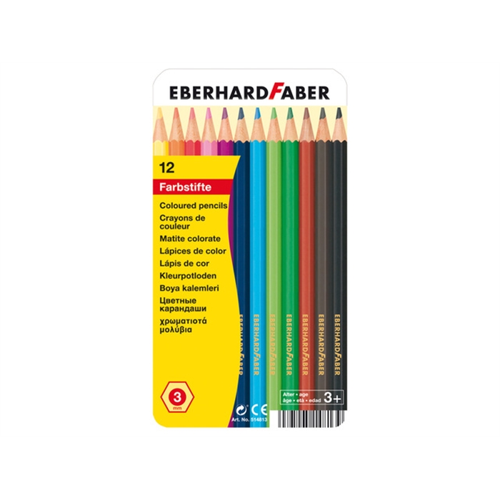 Afbeelding van kleurpotloden Eberhard Faber Classic metaaletui a 12 stuks