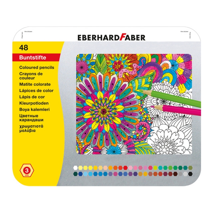 Afbeelding van kleurpotloden Eberhard Faber Classic metaaletui a 48 stuks