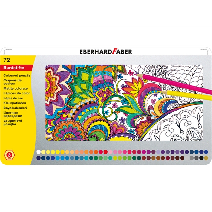 Image de Crayons de couleur Eberhard Faber etui metalliique de 72    pieces