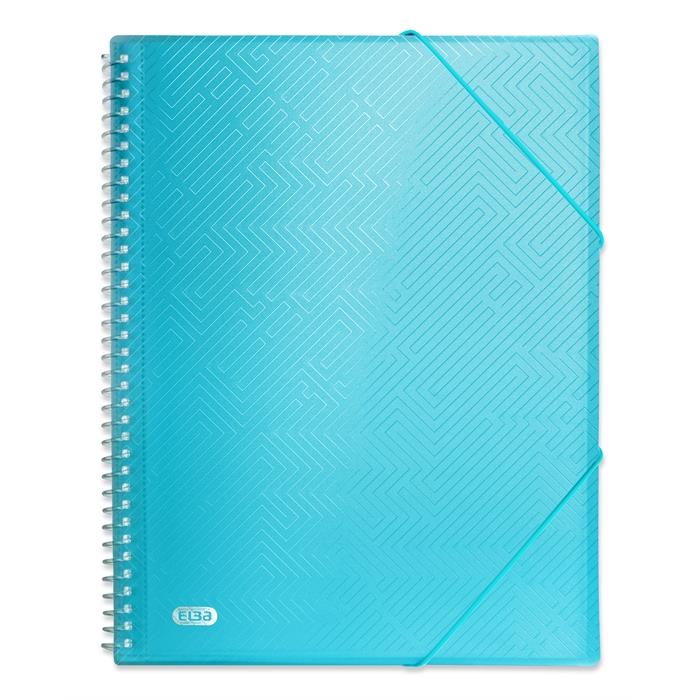 Image de ELBA Urban album à pochettes avec spiralé 40 pochettes A4 et élastique translucent bleu