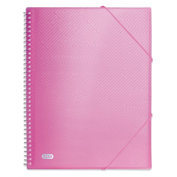 Image de ELBA Urban album à pochettes avec spiralé 40 pochettes A4 et élastique translucent rose