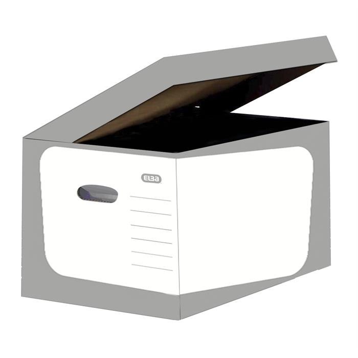 Afbeelding van ELBA achief container+4 box manu grijs/wit