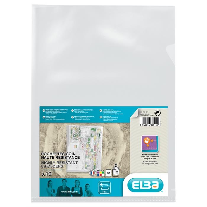 Afbeelding van ELBA Fard'or insteekmap L-model A4 PVC 150µ glashelder kunststof kleurloos pak 10