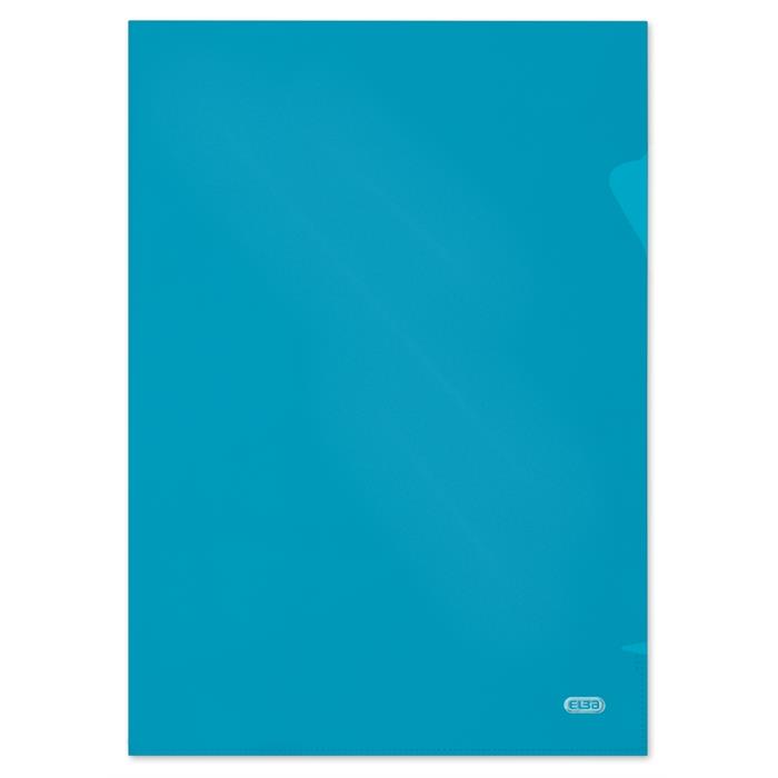 Afbeelding van ELBA Shine insteekmap L-model A4 PP 120µ glashelder kunststof blauw pak 10