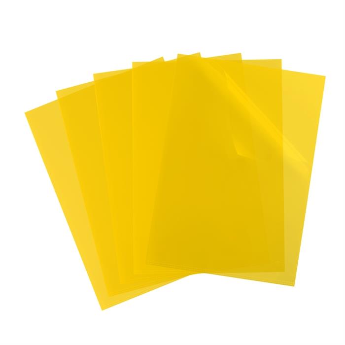 Afbeelding van ELBA Shine insteekmap L-model A4 PP 120µ glashelder kunststof geel pak 10