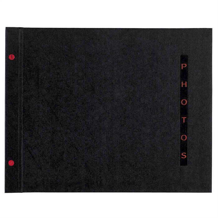 Afbeelding van Fotoalbum met schroeven Design -  hervulbaar 40 zwarte pagina's - 37x29cm-Zwart