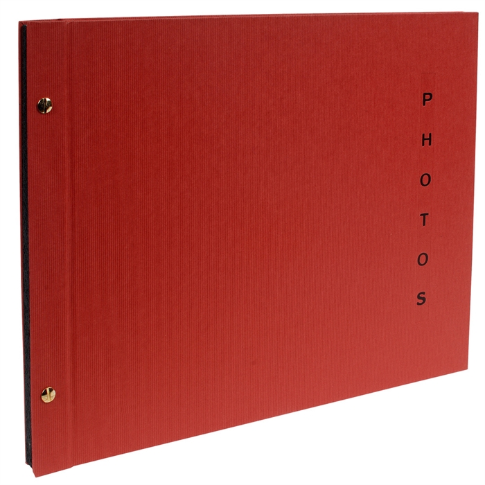 Image de Album photos à vis rechargeable 40 pages noires Design - 37x29 cm-Rouge