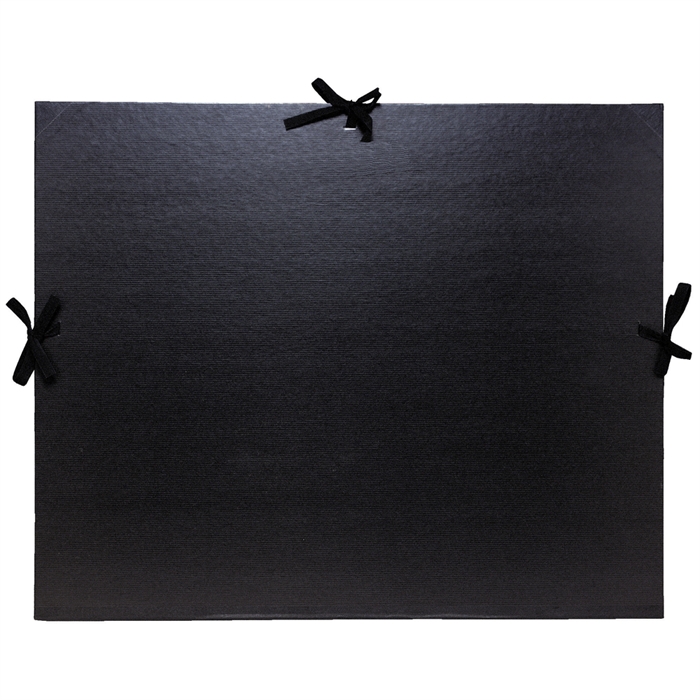 Image de Carton à dessin kraft noir vernis avec ruban 32x45 cm - Pour format A3-Noir