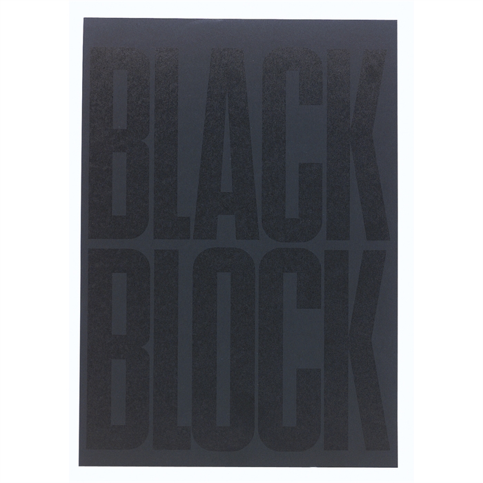 Afbeelding van "Schrijfblok "Black Block" 29,7x21cm - geel papier geruit 5x5 - 70 bladen"-Zwart