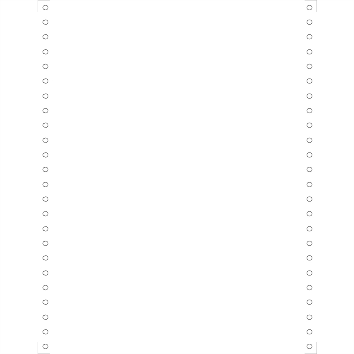 Afbeelding van "1000 listingbladen  240x12" 1laag microperforaties 4zijden Afscheurbare Carollbanden Papier Clairefontaine 70g "-Wit