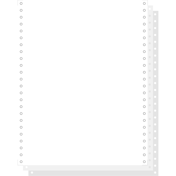 Afbeelding van "1000 vellen  zelfkopiërend listingpapier 240x12" 3 afscheurbare Carollbanden "-Wit