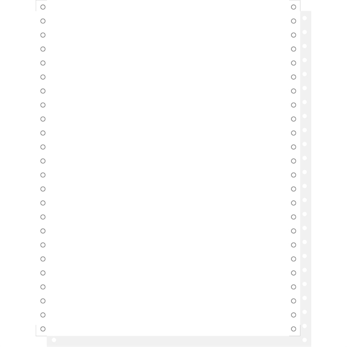 Afbeelding van "1000 vellen  zelfkopiërend listingpapier 240x12" 2laags microperforaties 4zijden Afscheurbare Carollbanden "-Wit