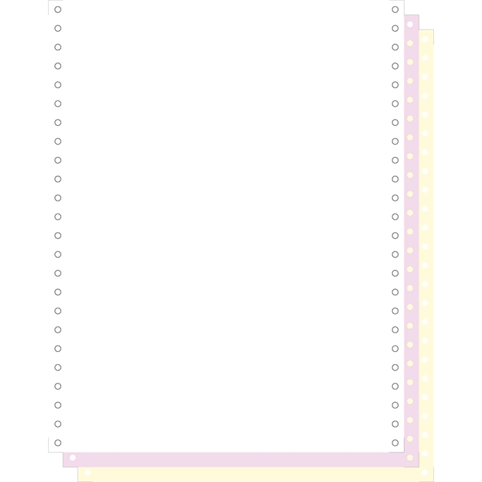 Afbeelding van "1000 vellen zelfkopiërend listingpapier 240x12" 3 afscheurbare Carollbanden "-Wit