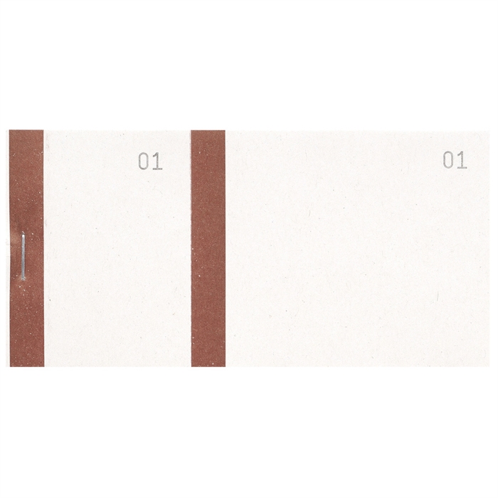 Image de Bloc vendeur à bande couleur 100 feuillets double numérotage - Format 6 ,6x13,5 cm-Bistre