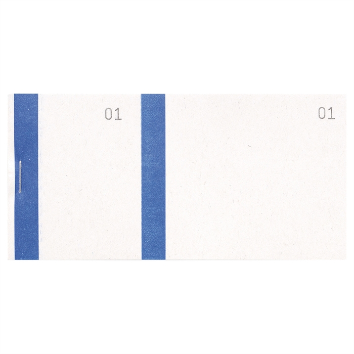 Afbeelding van Nummerboekje 6,6x13,5cm dubbele nummering - Gekleurde band- 100 blad-Blauw