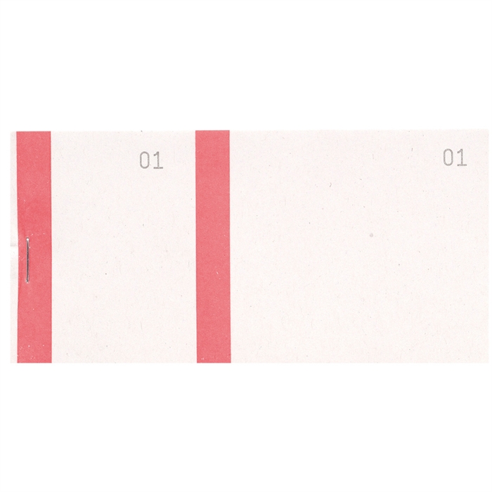 Afbeelding van Nummerboekje 6,6x13,5cm dubbele nummering - Gekleurde band- 100 blad-Rood