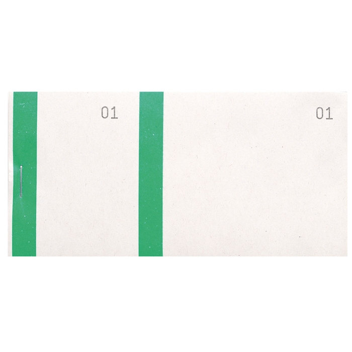 Afbeelding van Nummerboekje 6,6x13,5cm dubbele nummering - Gekleurde band- 100 blad-Groen