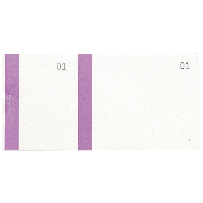 Afbeelding van Nummerboekje 6,6x13,5cm dubbele nummering - Gekleurde band- 100 blad-Purper