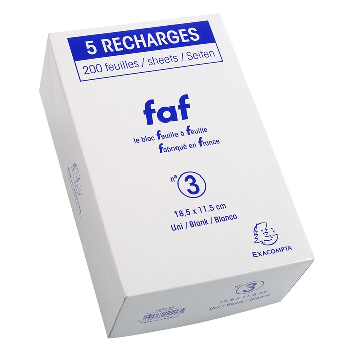 Image de Boîte de 5 recharges FAF 18,5x11,5cm N.3 uni 