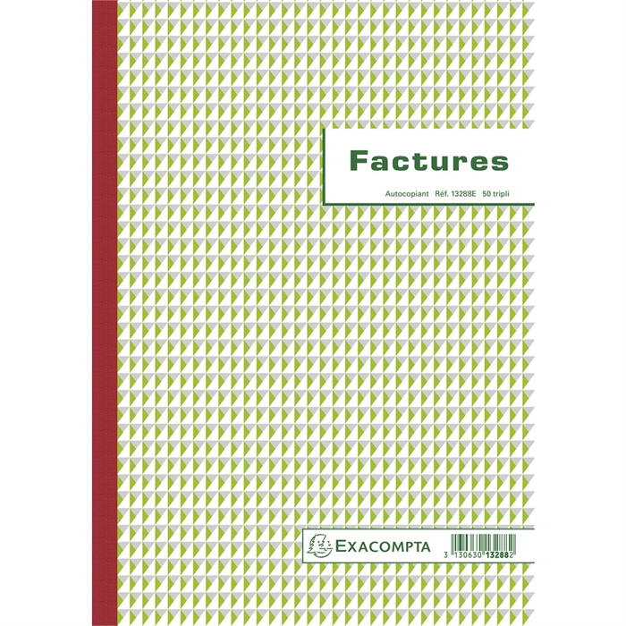 Afbeelding van Facturen29,7x21cm 50 blad zelfkopiërend papier tripli - Franstalig 