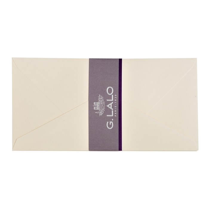 Image de 20 enveloppes DL(110x220mm) Vélin pur coton gommées.