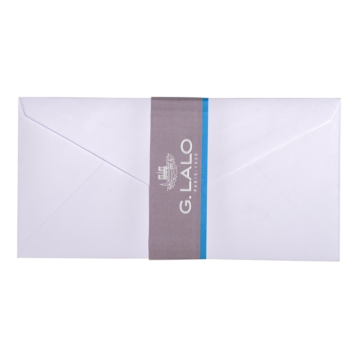 Image de 20 enveloppes DL (110x220mm) Vélin doublées gommées.