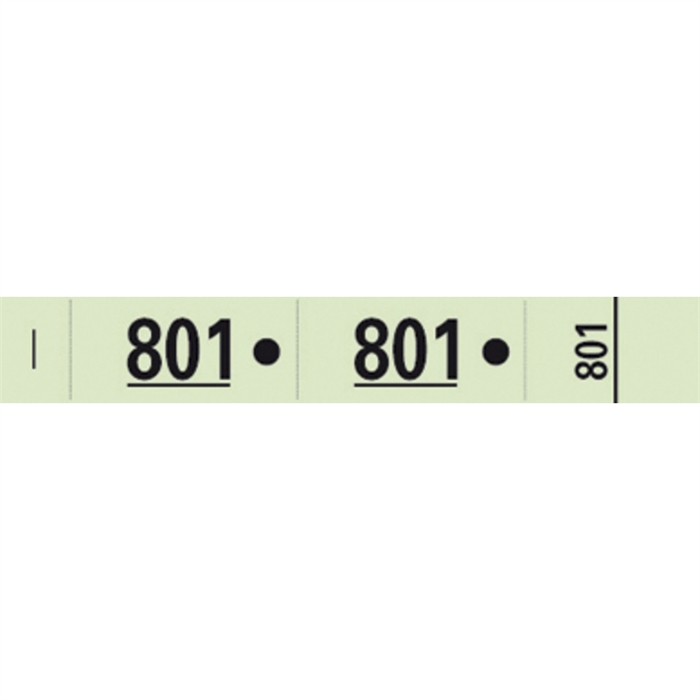 Image de 1 x carnet de 50 tickets vestiaires numérotés de 3 volets (dont 2 volets avec trous) - Format 20x3 cm - Vert