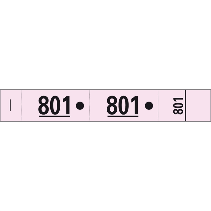 Image de 1 x carnet de 50 tickets vestiaires numérotés de 3 volets (dont 2 volets avec trous) - Format 20x3 cm - Rose