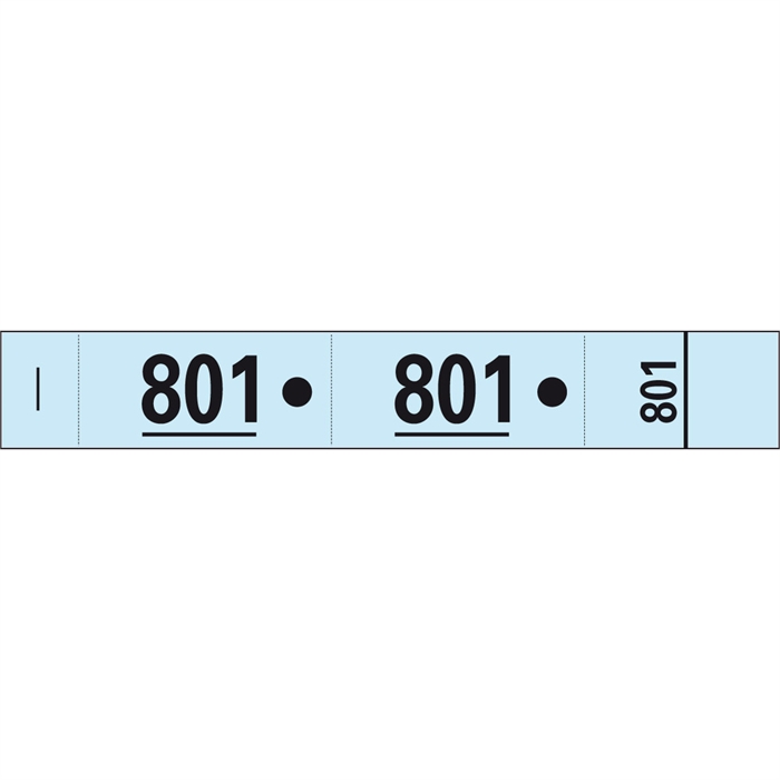 Image de 1 x carnet de 50 tickets vestiaires numérotés de 3 volets (dont 2 volets avec trous) - Format 20x3 cm - Bleu